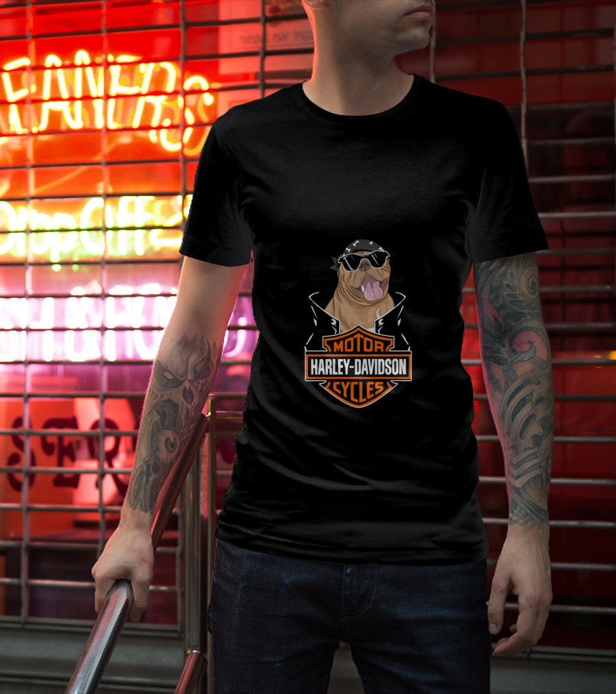 Harley Davidson Dogues De Bordeaux Cycles T-Shirt