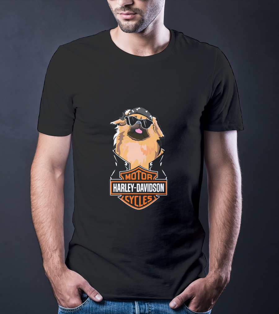 Harley Davidson Pekingeses Motor Cycles T-Shirt
