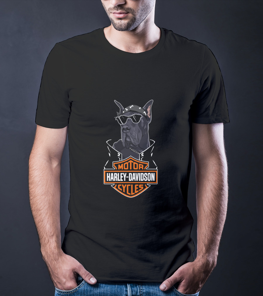 Great Dane Harley Davidson Motor Cycles T-Shirt