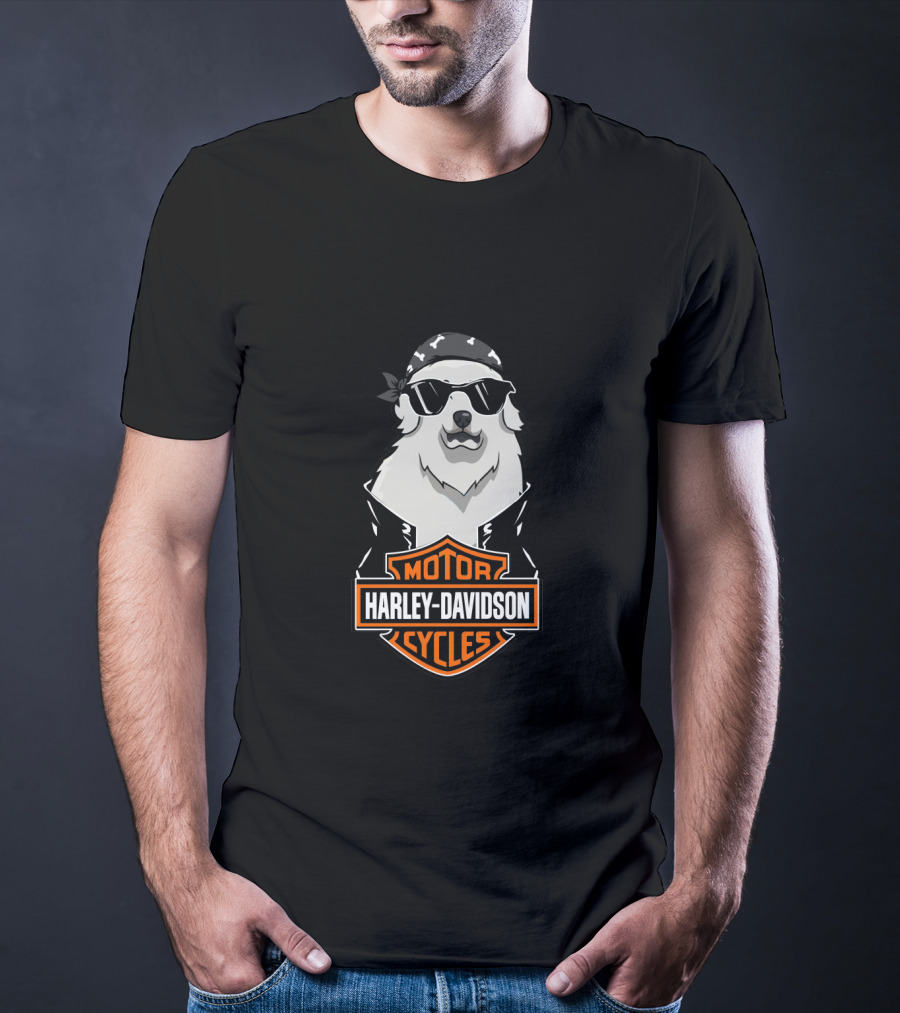 Harley Davidson Great Pyrenees Biker T-Shirt