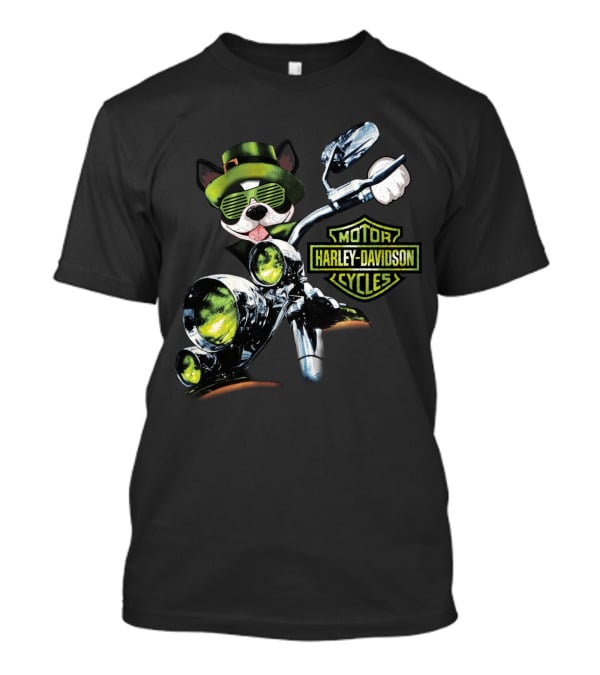 Boston Terrier Harley Davidson Motorcycles 18Hd T-Shirt