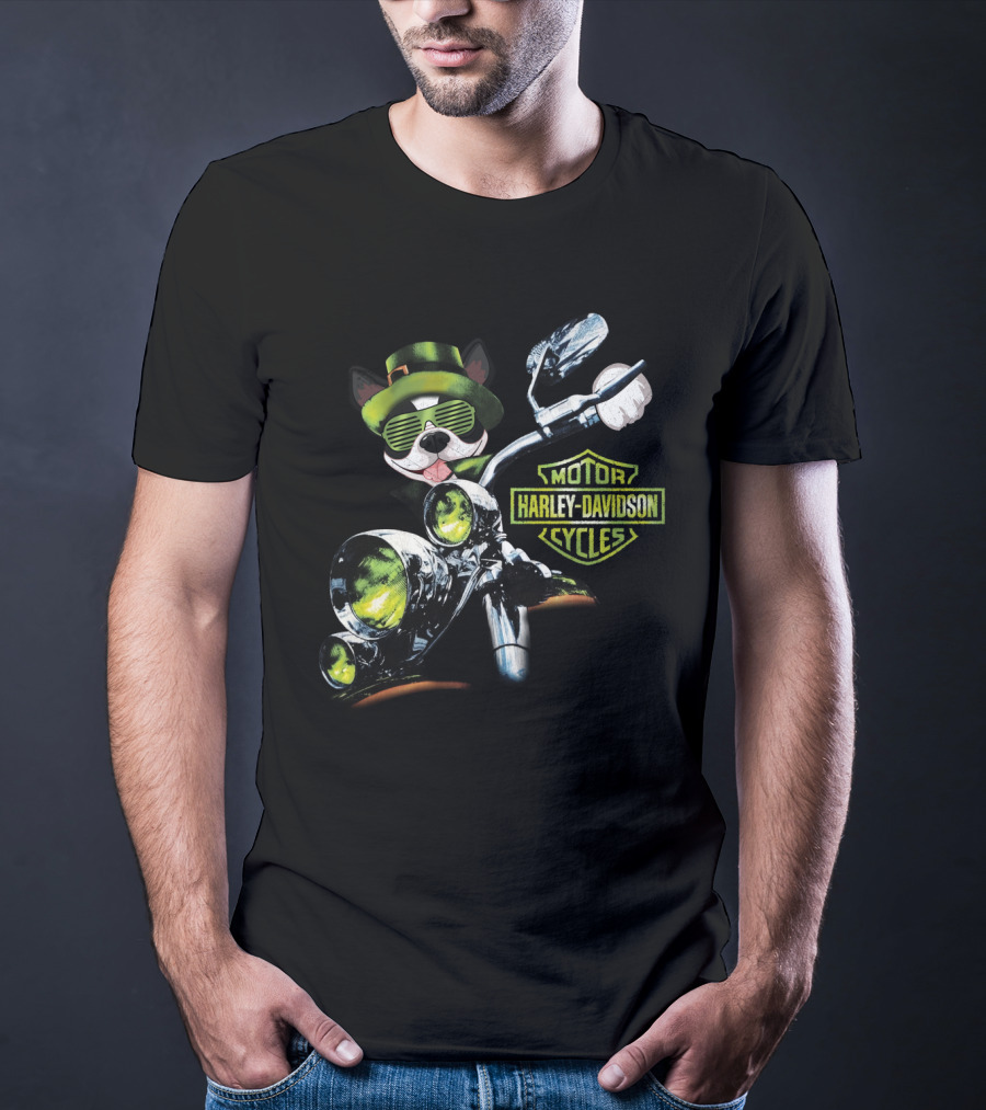 Boston Terrier Harley Davidson Motorcycles 18Hd T-Shirt