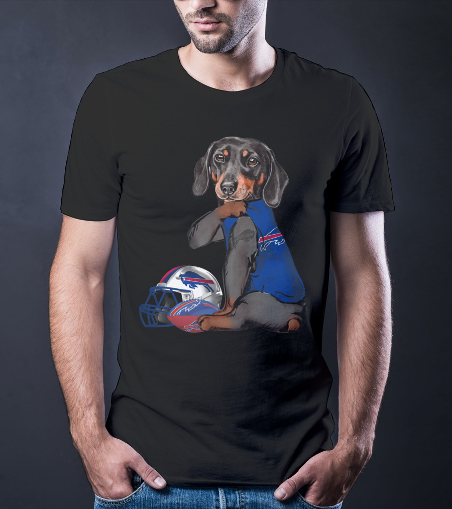Buffalo Bills Dachshund With Helmet And Jersey T-Shirt