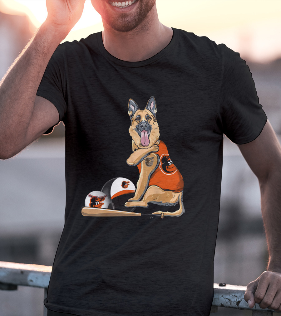 German Shepherds Baltimore Orioles Baseball Dog T-Shirt
