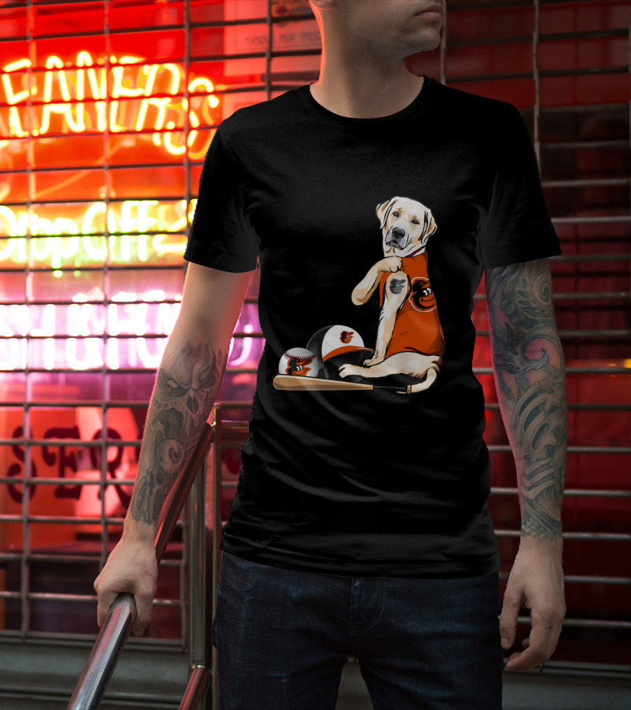 Yellow Labradors Baltimore Orioles Baseball Retriever T-Shirt