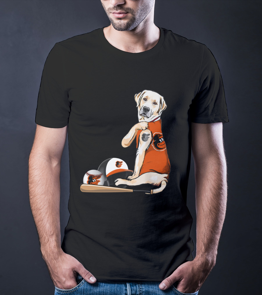 Yellow Labradors Baltimore Orioles Baseball Retriever T-Shirt