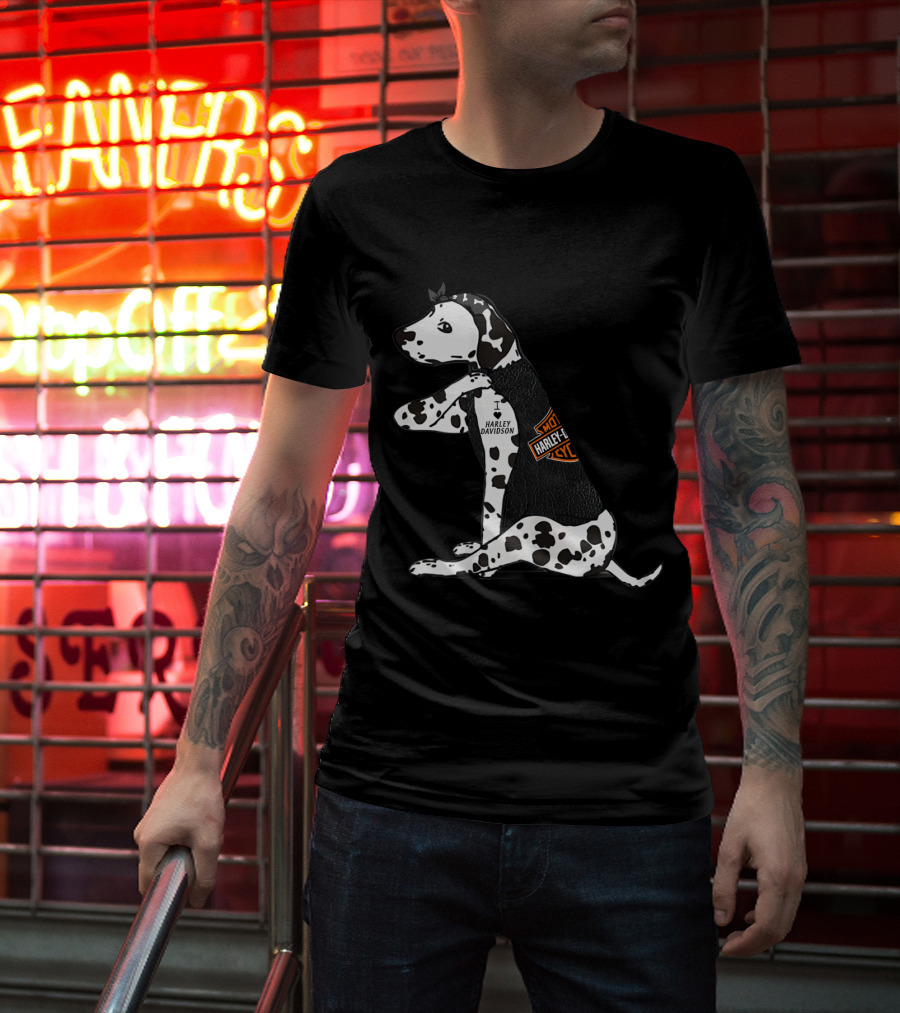 Harley Davidson Dalmatian I Heart Harley Davidson T-Shirt