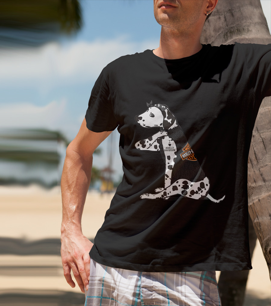 Harley Davidson Dalmatian I Heart Harley Davidson T-Shirt
