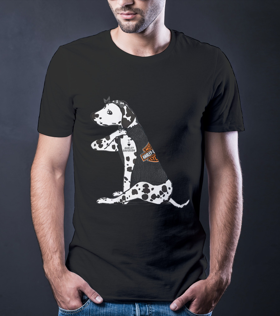 Harley Davidson Dalmatian I Heart Harley Davidson T-Shirt