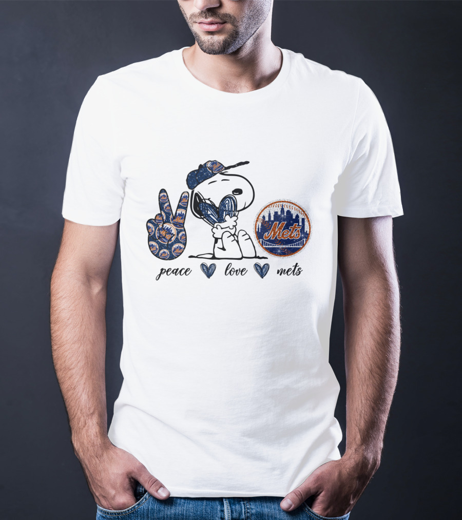 Peace Love New York Mets Snoopy Baseball Passion T-Shirt