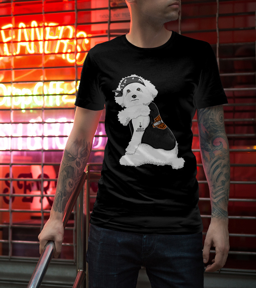 I Love Harley Davidson Bichon Frisé Hd T-Shirt