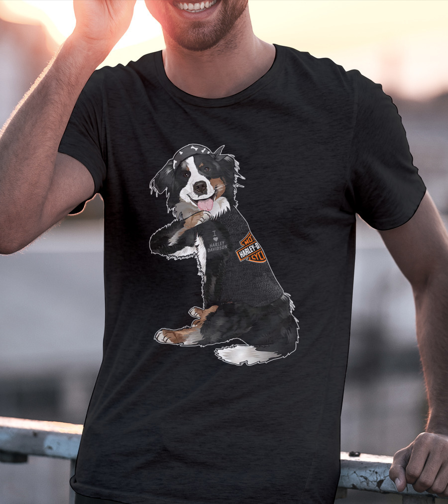 Bernese Mountain Dog Harley Davidson Hd T-Shirt