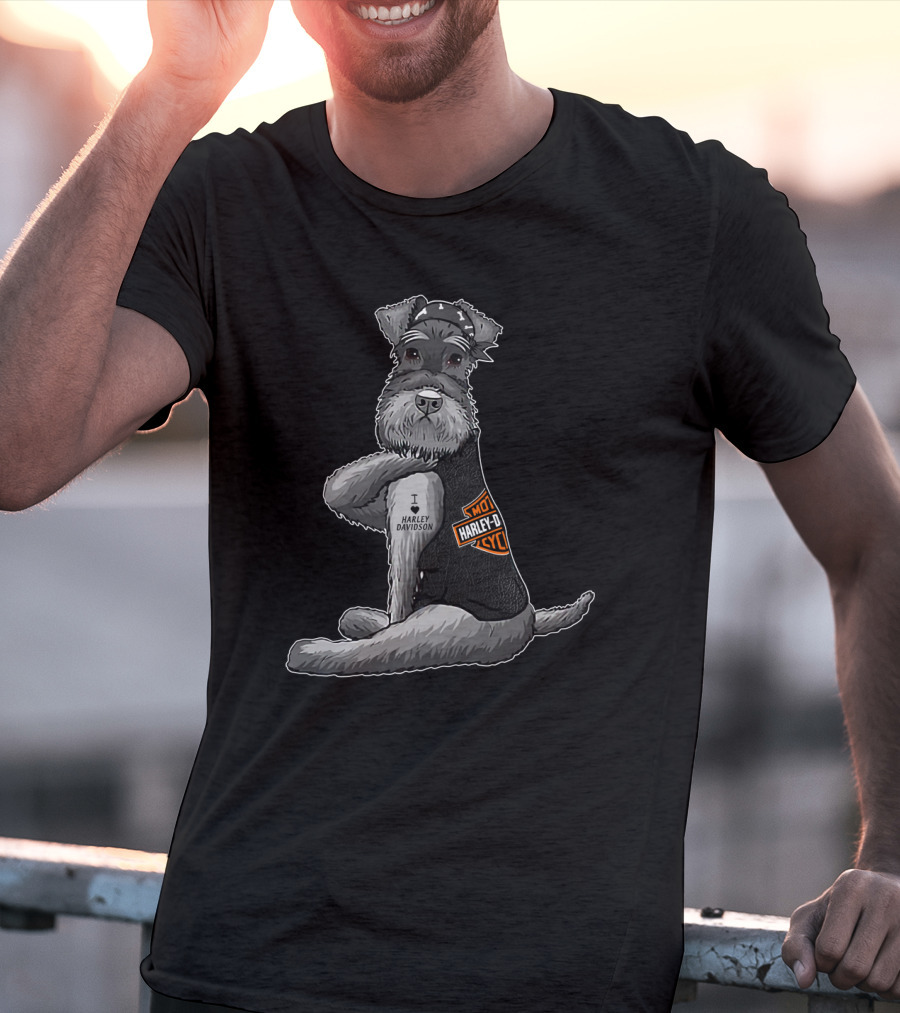 Harley Davidson Miniature Schnauzer I Love Harley Davidson T-Shirt
