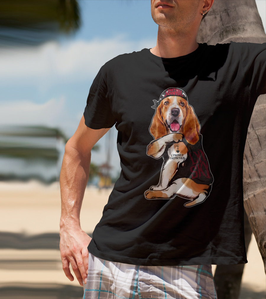 Lynyrd Skynyrd Basset Hound With Bandana T-Shirt