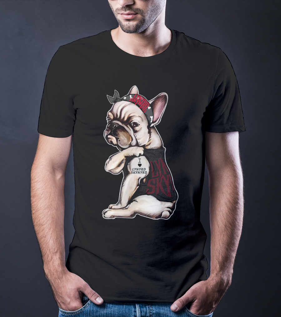Lynyrd Skynyrd Bandana French Bulldog I Love Lynyrd Skynyrd T-Shirt