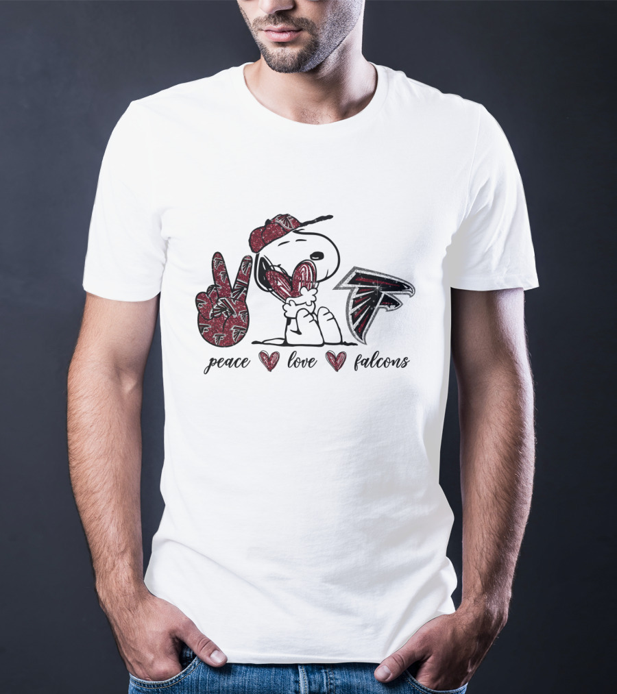 Peace Love Falcons Atlanta Snoopy T-Shirt