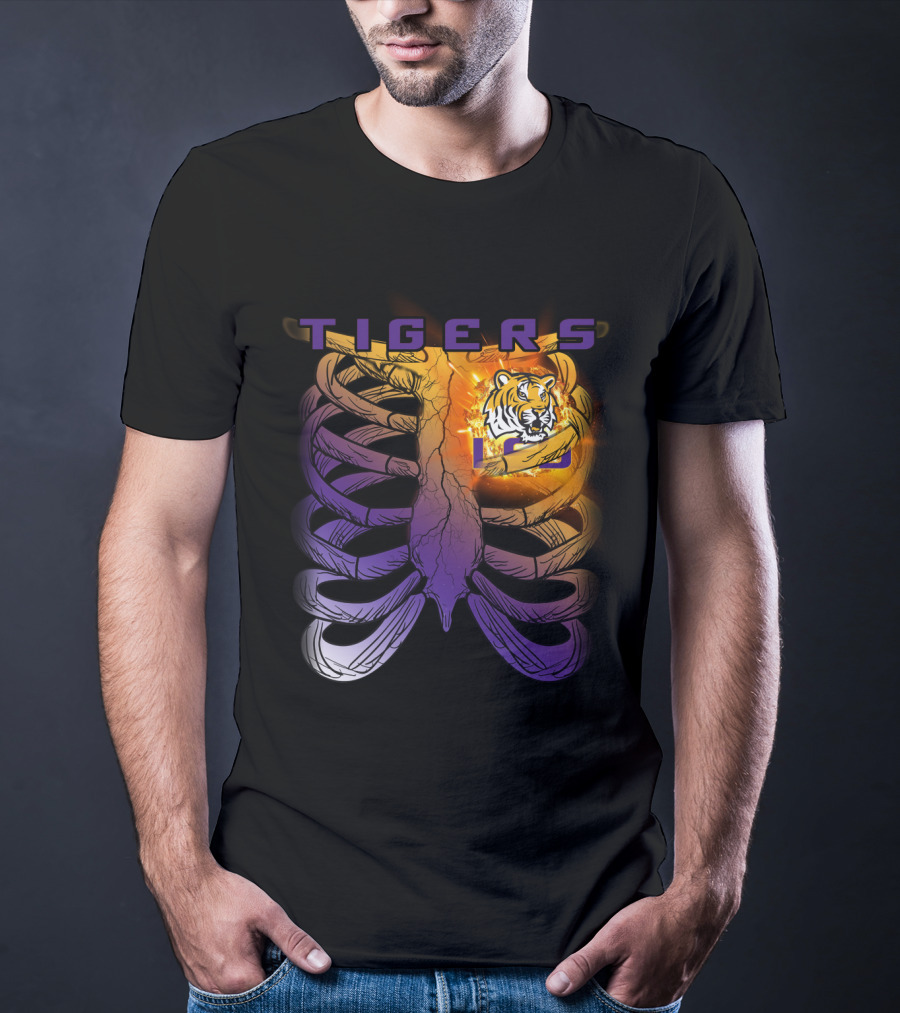 Tigers Ribcage Heart LSU Tigers T-Shirt