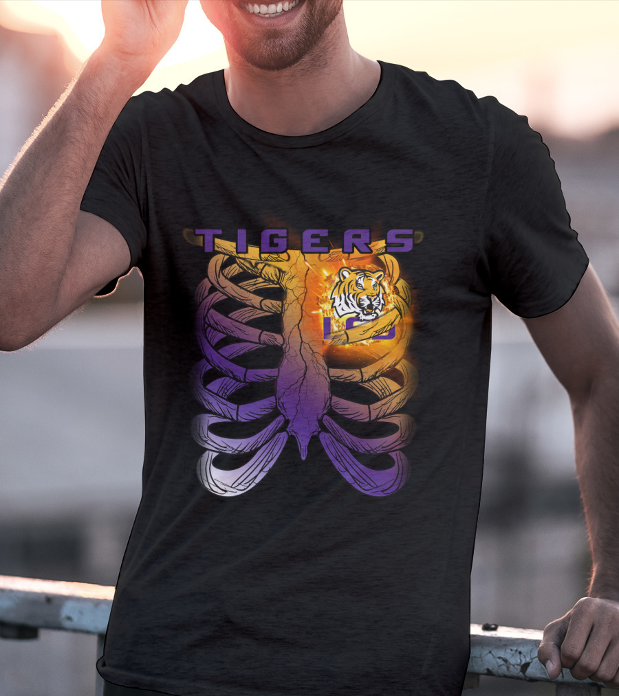 Tigers Ribcage Heart LSU Tigers T-Shirt