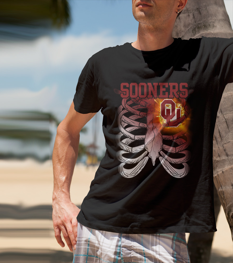 Sooners OU Ribcage Fireball T-Shirt
