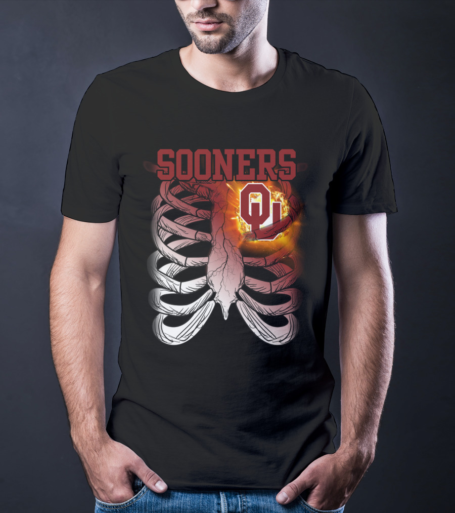 Sooners OU Ribcage Fireball T-Shirt