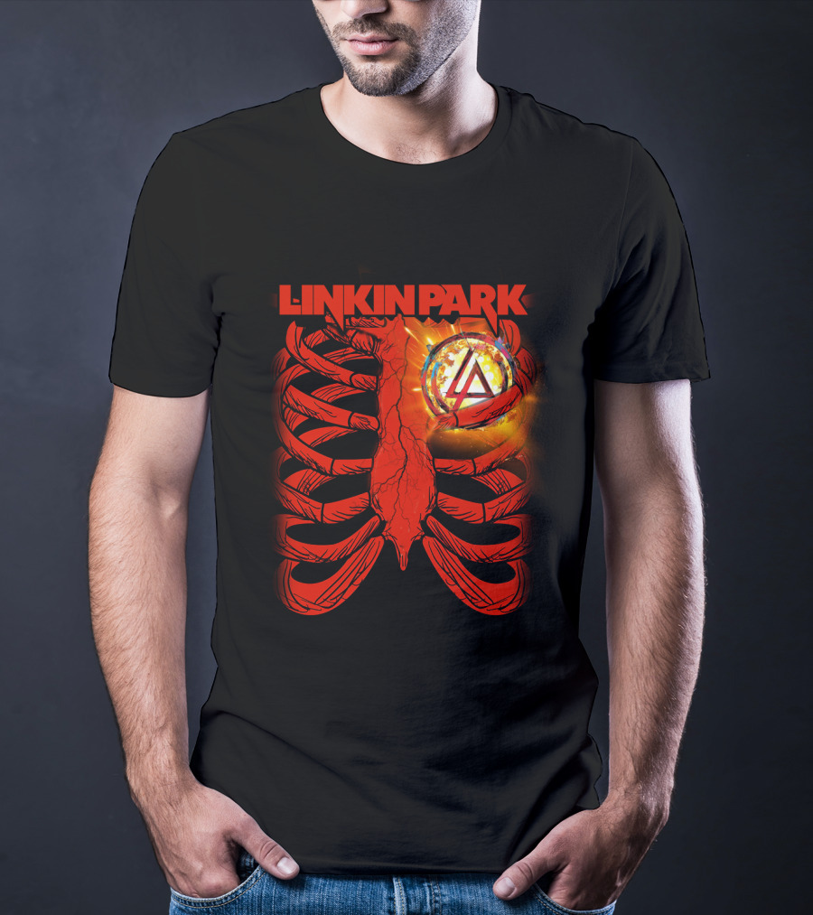 Linkin Park Burning Symbol Ribcage T-Shirt