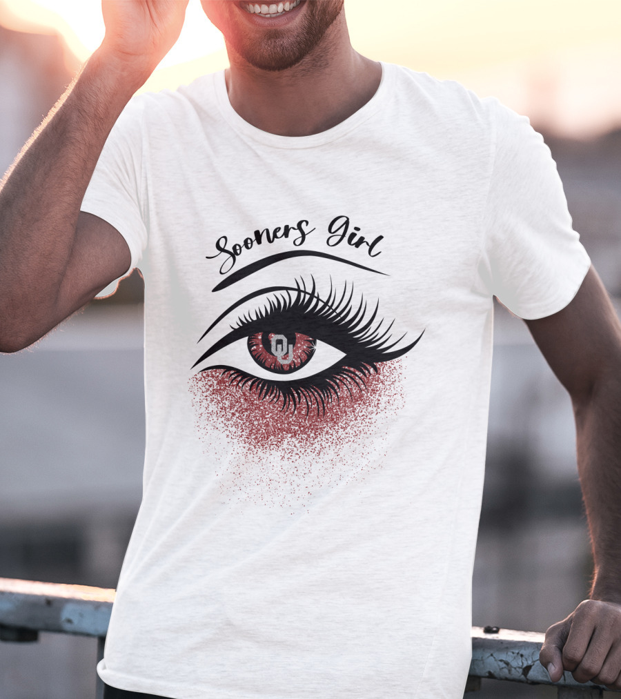 Sooners Girl Oklahoma Eyes With OU T-Shirt