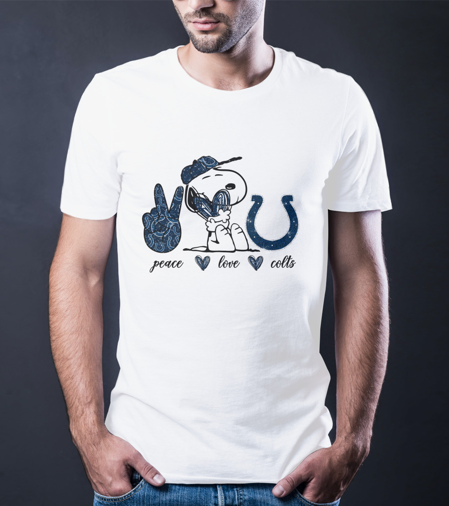 Peace Love Colts Snoopy Indianapolis T-Shirt