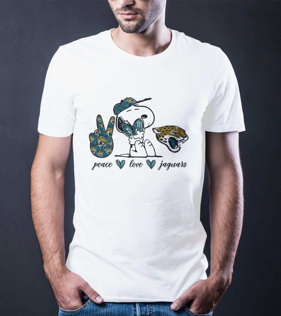 Peace Love Jacksonville Jaguars Snoopy T-Shirt