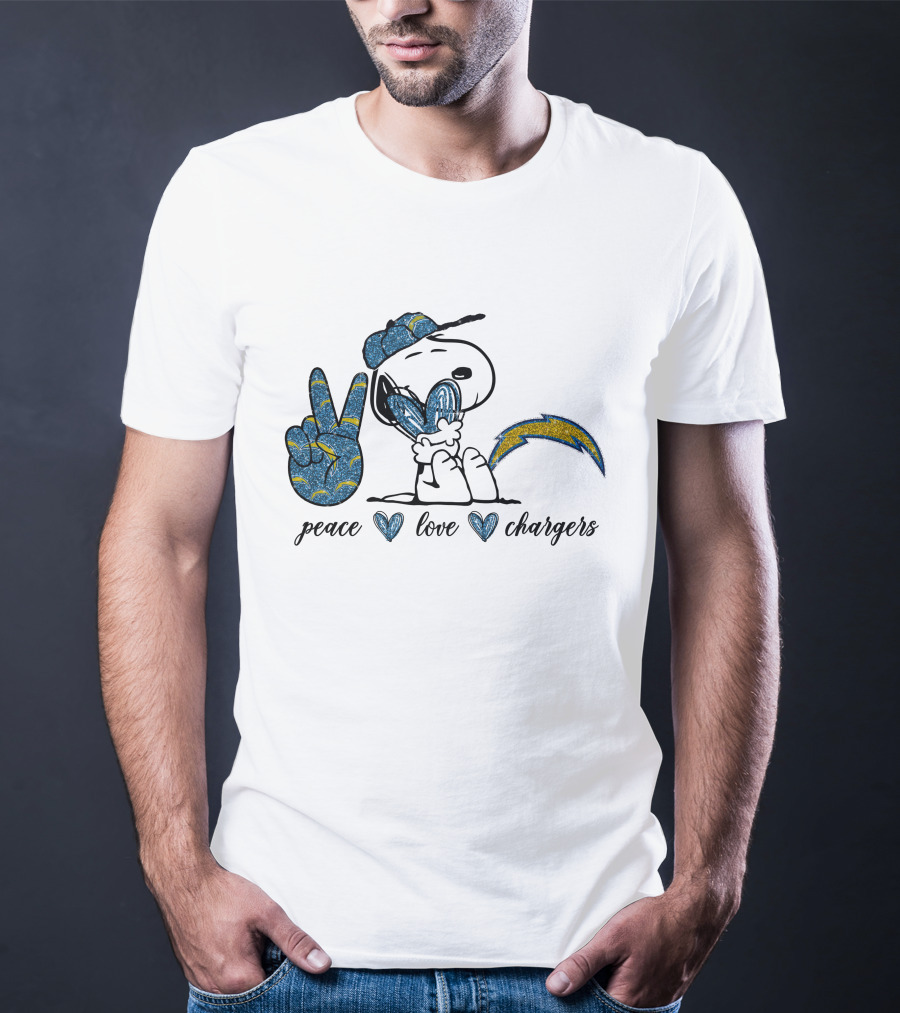 Peace Love Chargers Snoopy Football Fan T-Shirt