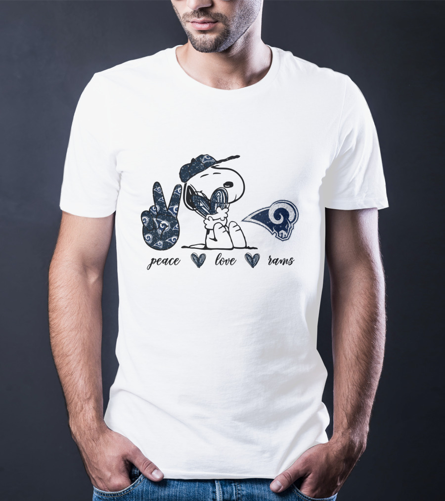 Peace Love Rams Los Angeles Snoopy T-Shirt