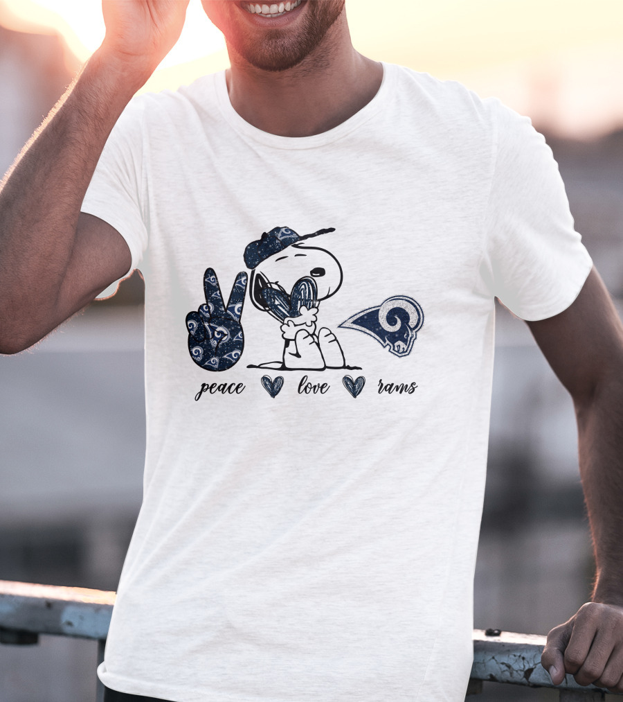 Peace Love Rams Los Angeles Snoopy T-Shirt