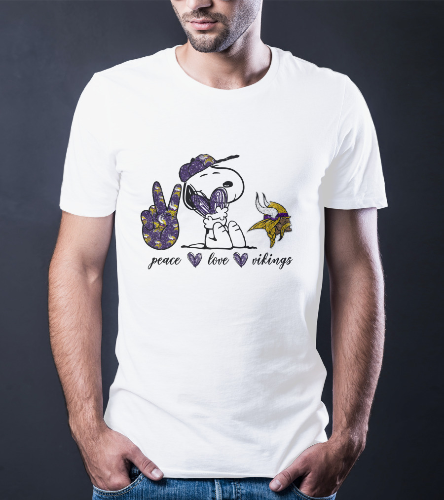 Peace Love Vikings Snoopy T-Shirt