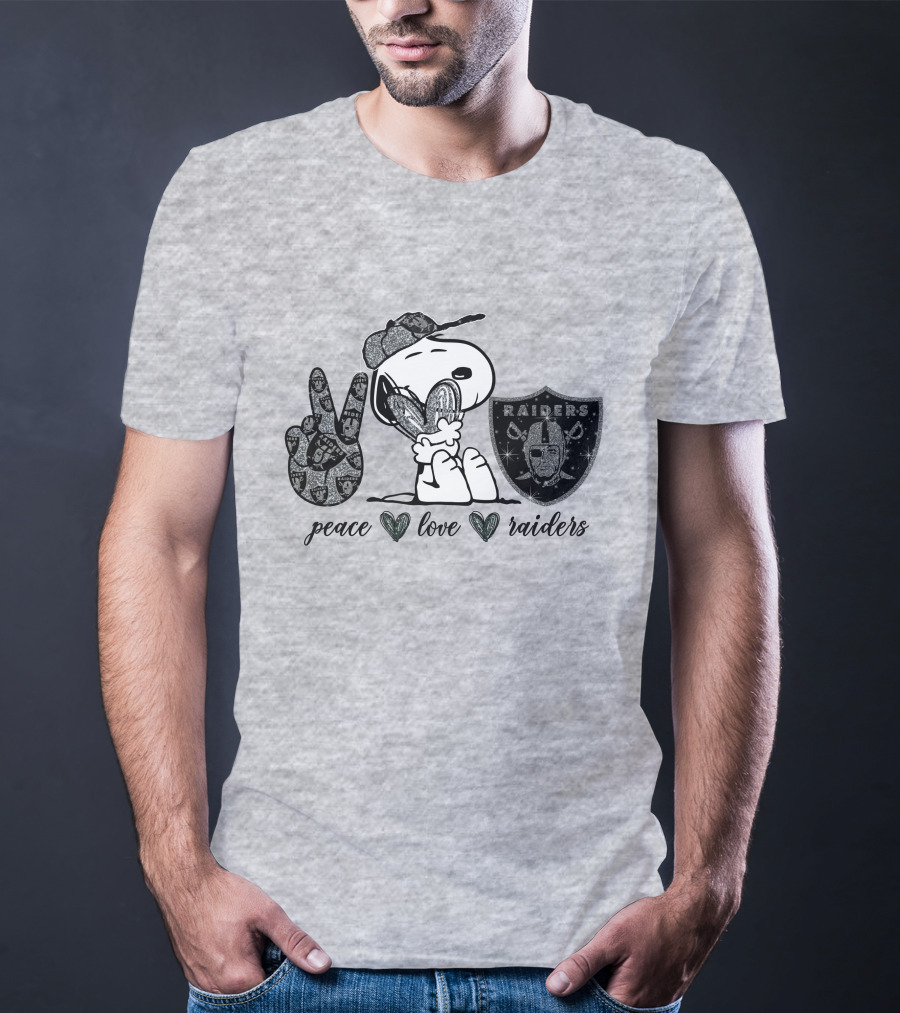 Peace Love Raiders Snoopy NFL Team T-Shirt