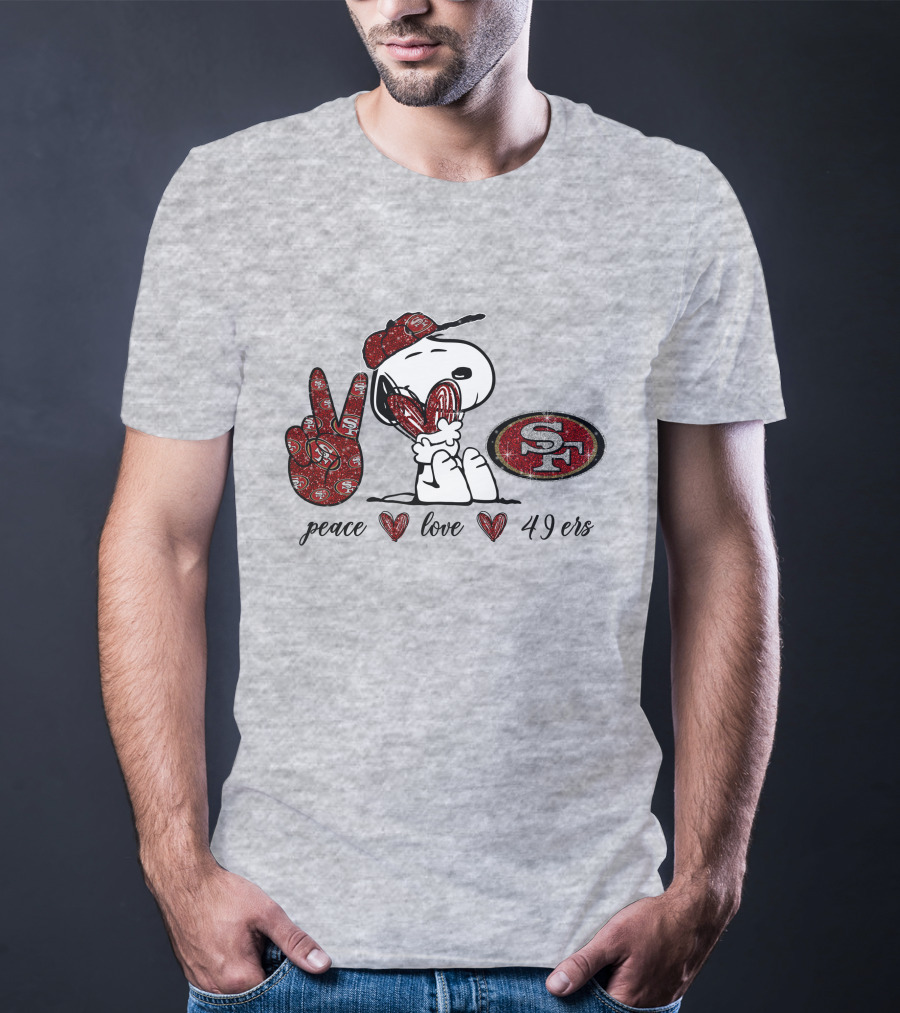 Peace Love San Francisco 49ers Snoopy SF T-Shirt