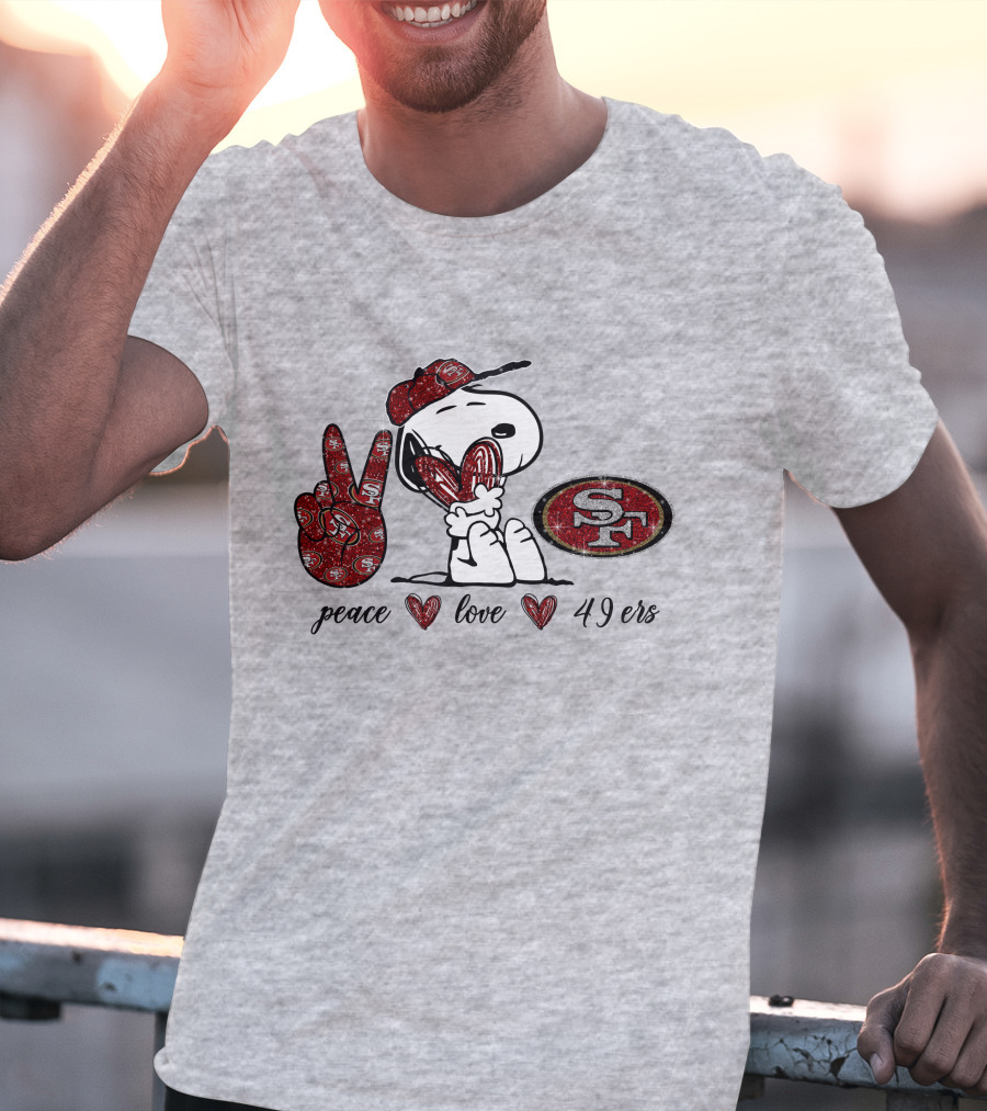 Peace Love San Francisco 49ers Snoopy SF T-Shirt