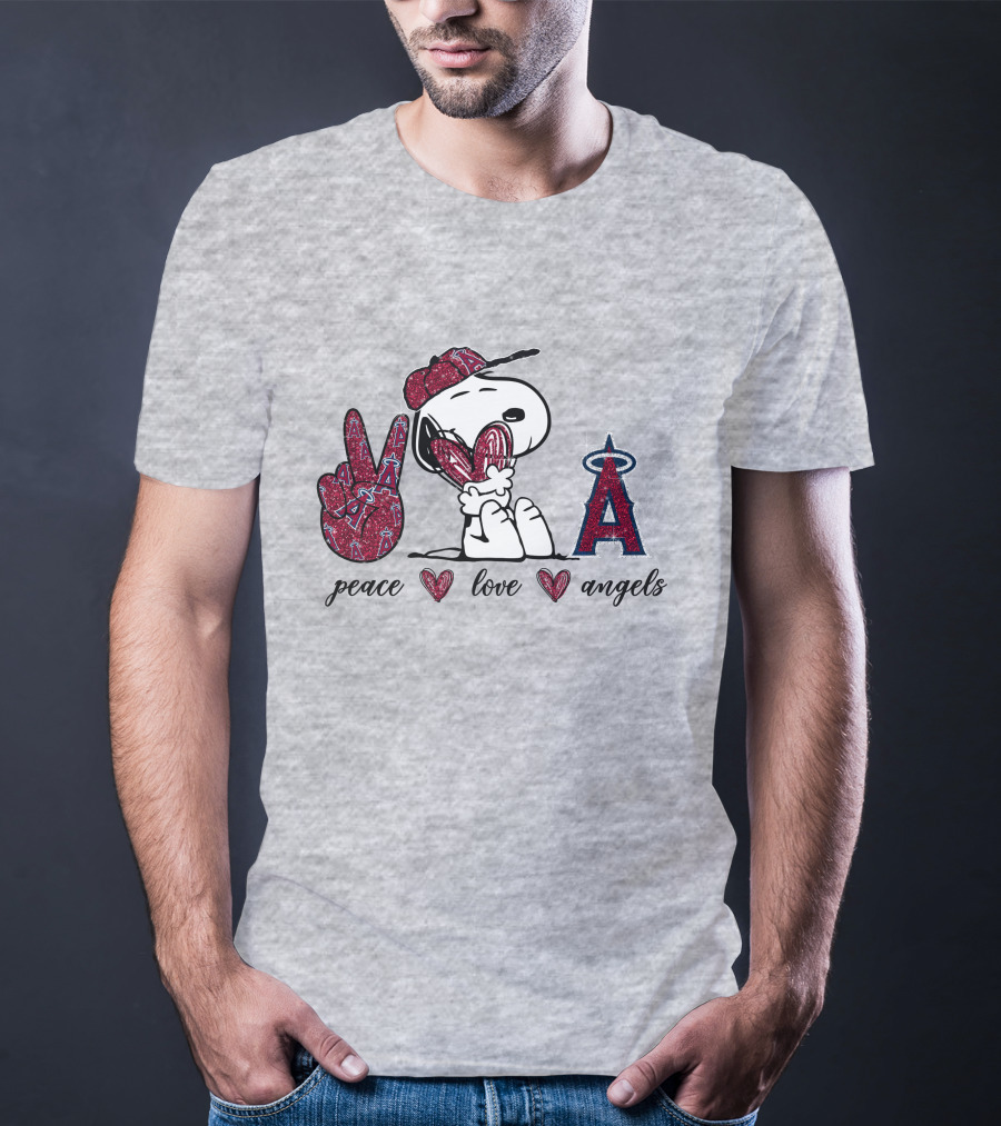 Peace Love Los Angeles Angels Snoopy T-Shirt