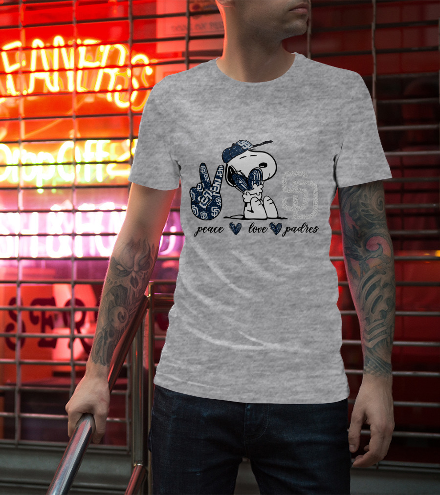 Peace Love San Diego Padres Snoopy SD T-Shirt