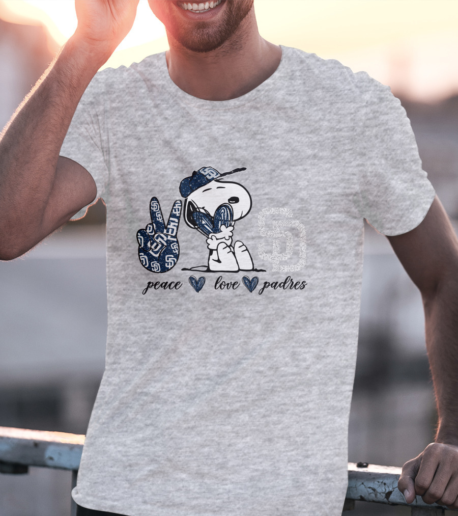 Peace Love San Diego Padres Snoopy SD T-Shirt