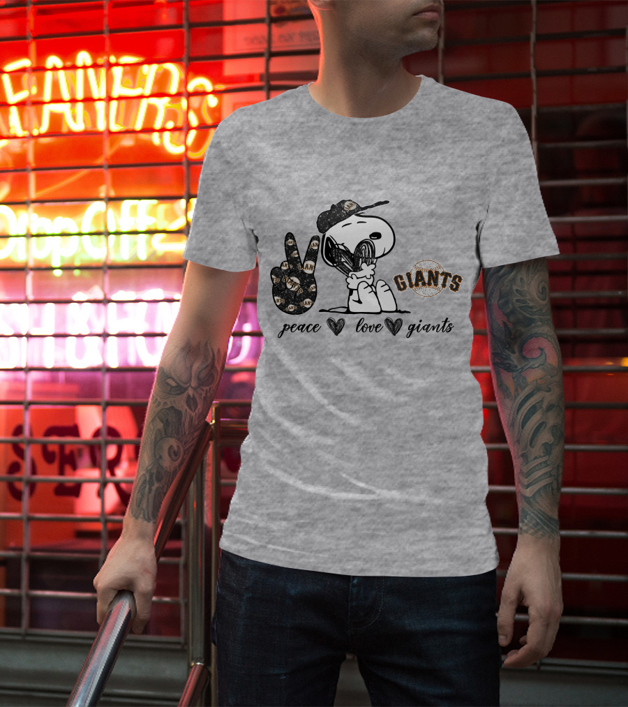 Peace Love San Francisco Giants Snoopy T-Shirt