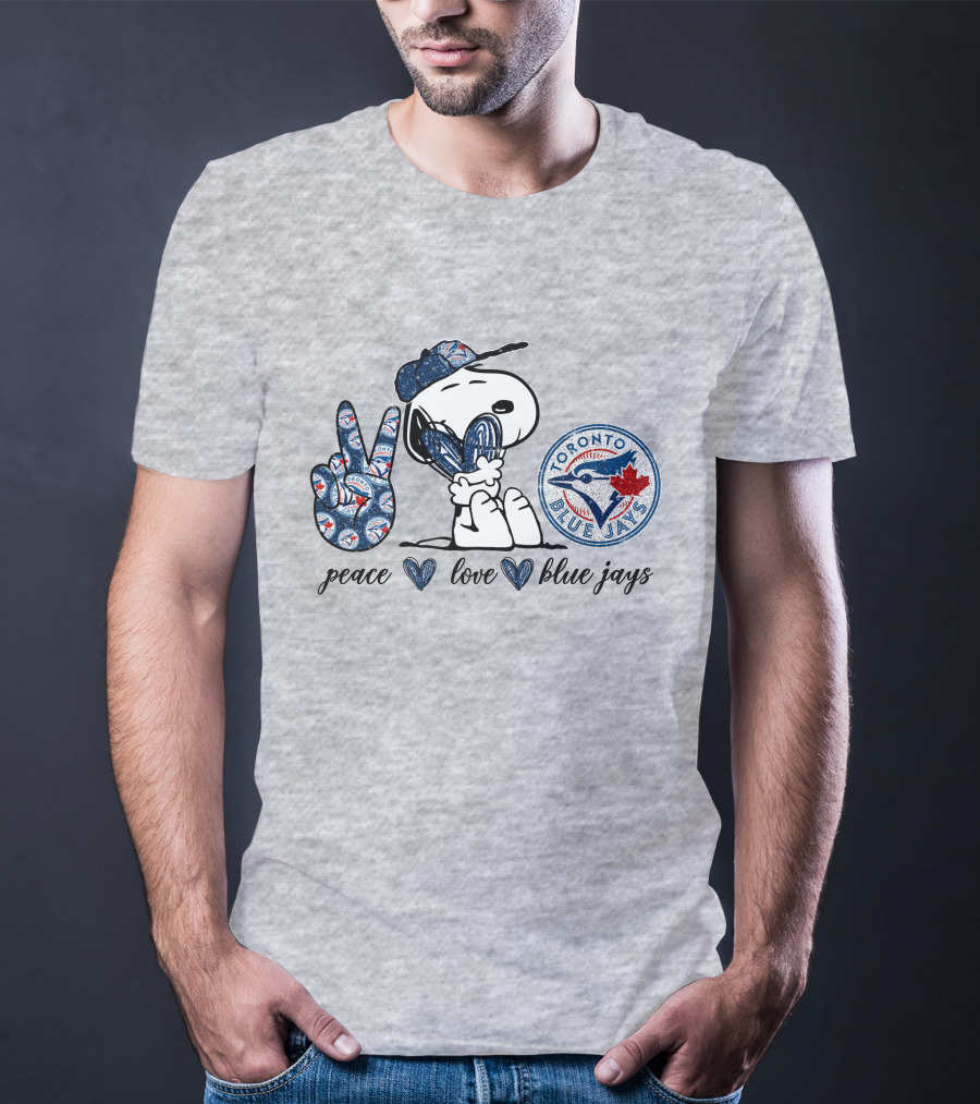 Peace Love Blue Jays Toronto Baseball Snoopy T-Shirt