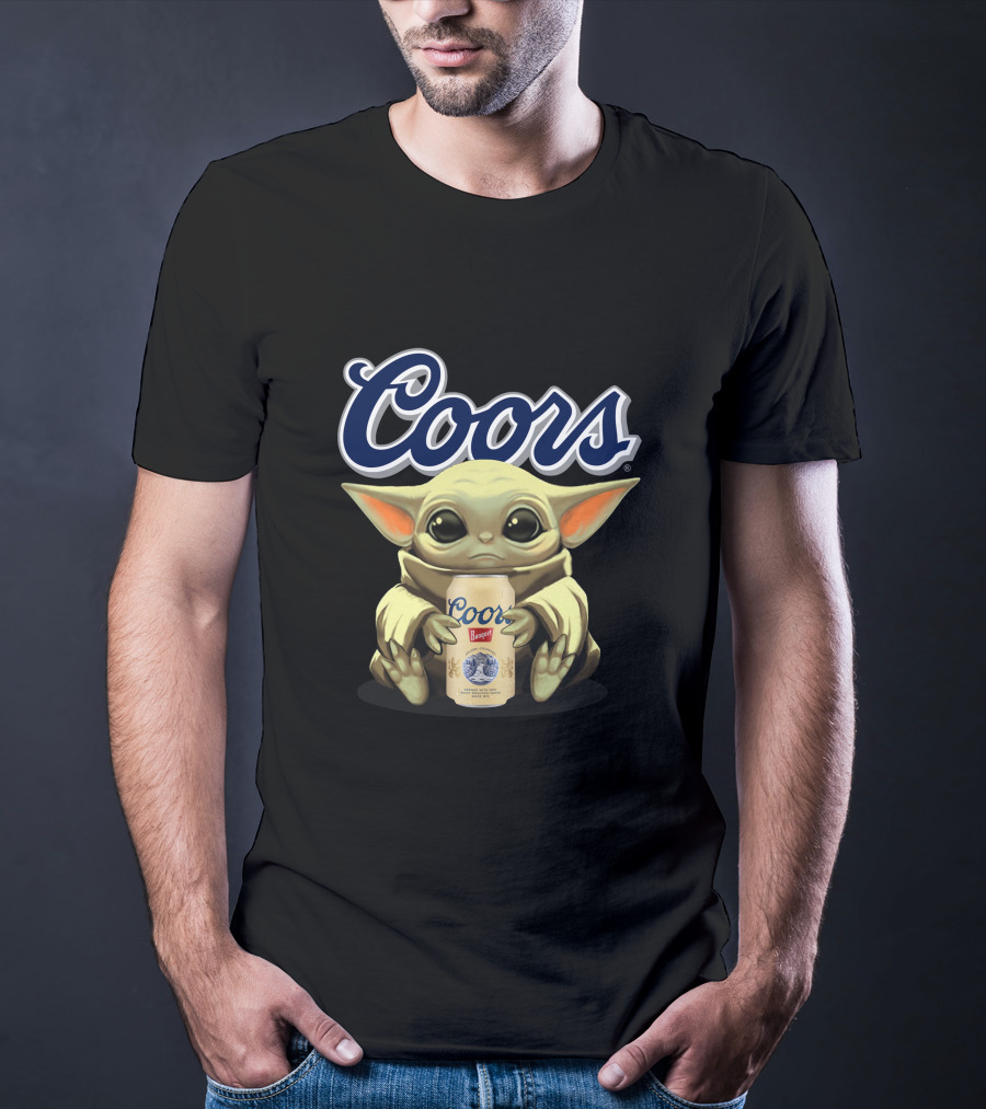 Coors Baby Yoda Holding Coors Banquet Beer Can T-Shirt