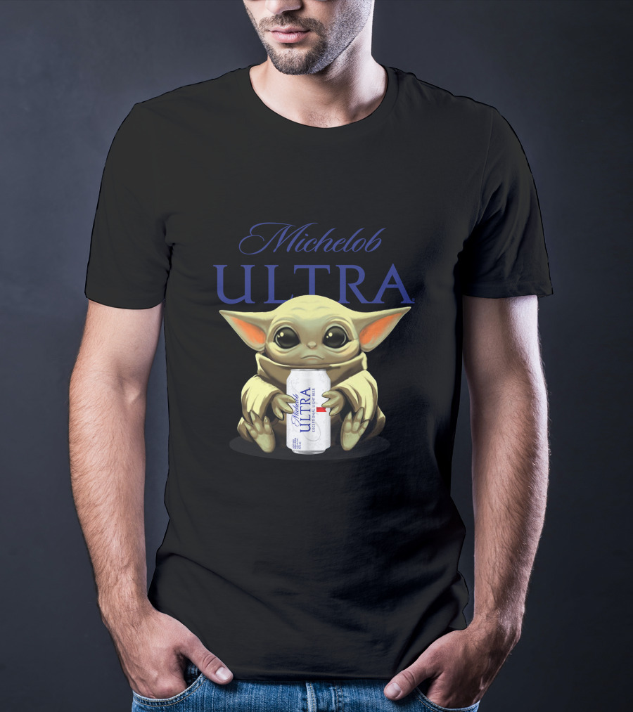 Michelob ULTRA Baby Yoda Holding Beer Can T-Shirt