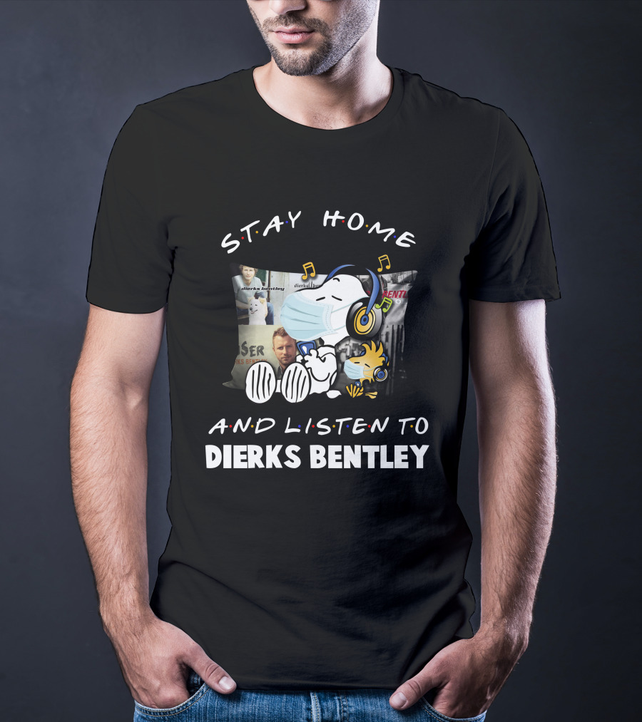 Stay Home And Listen To Dierks Bentley Snoopy Music Pillow T-Shirt