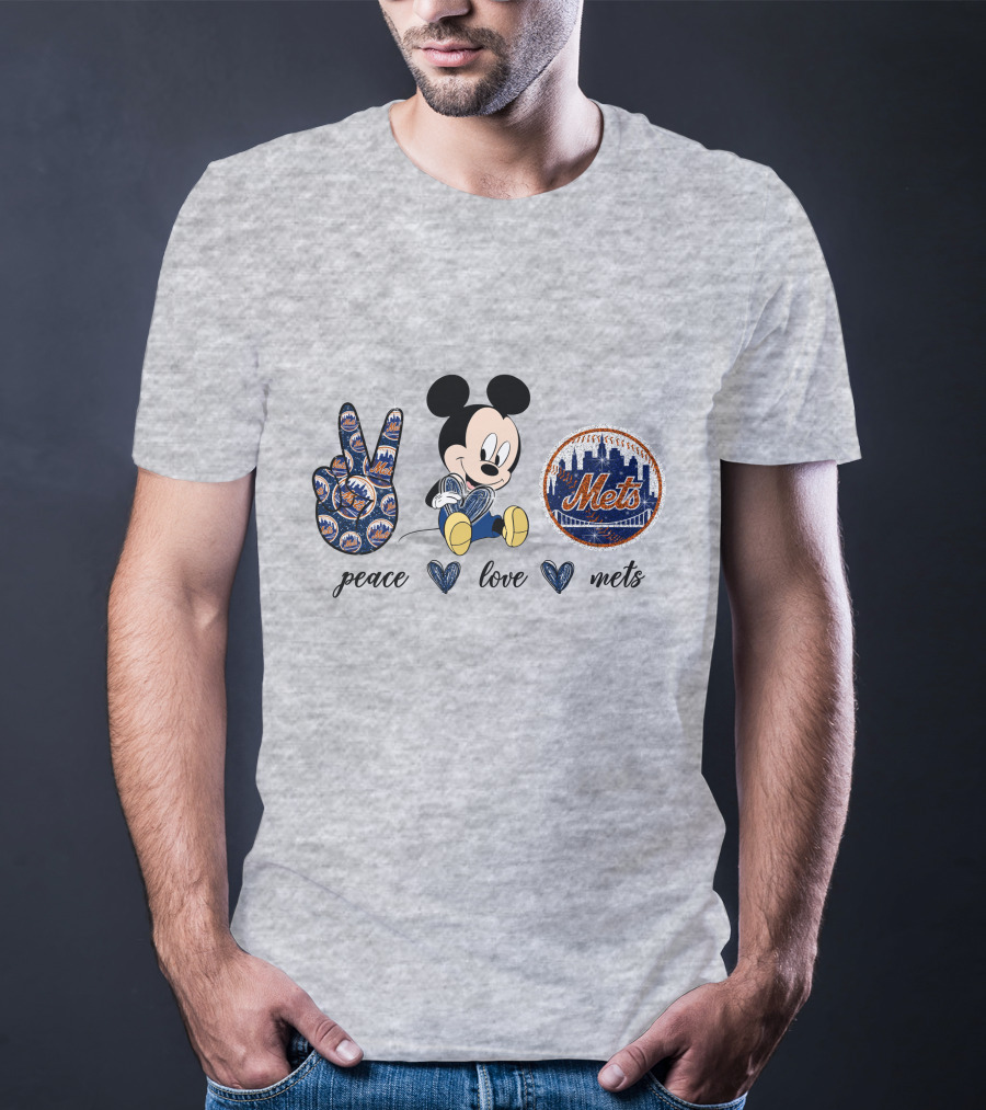 Peace Love Mickey Mouse New York Mets T-Shirt
