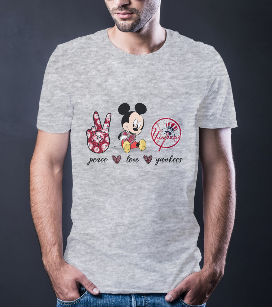Peace Love Yankees Mickey Mouse T-Shirt