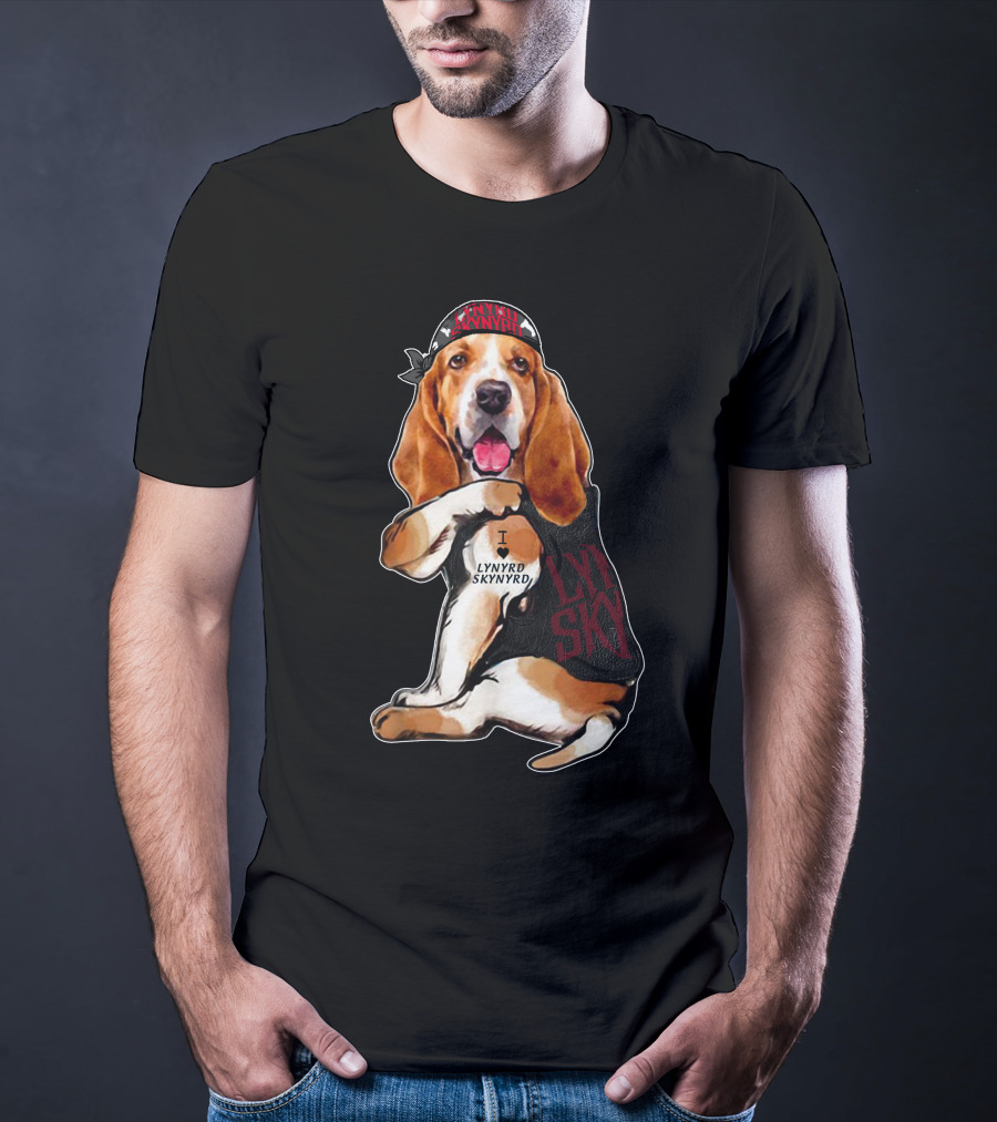 Lynyrd Skynyrd Bandana Basset Hound I Love Lynyrd Skynyrd T-Shirt
