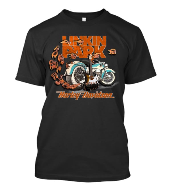Linkin Park Harley Davidson Motorcycle 20Hdm Vintage Music Notes Guitar Art T-Shirt
