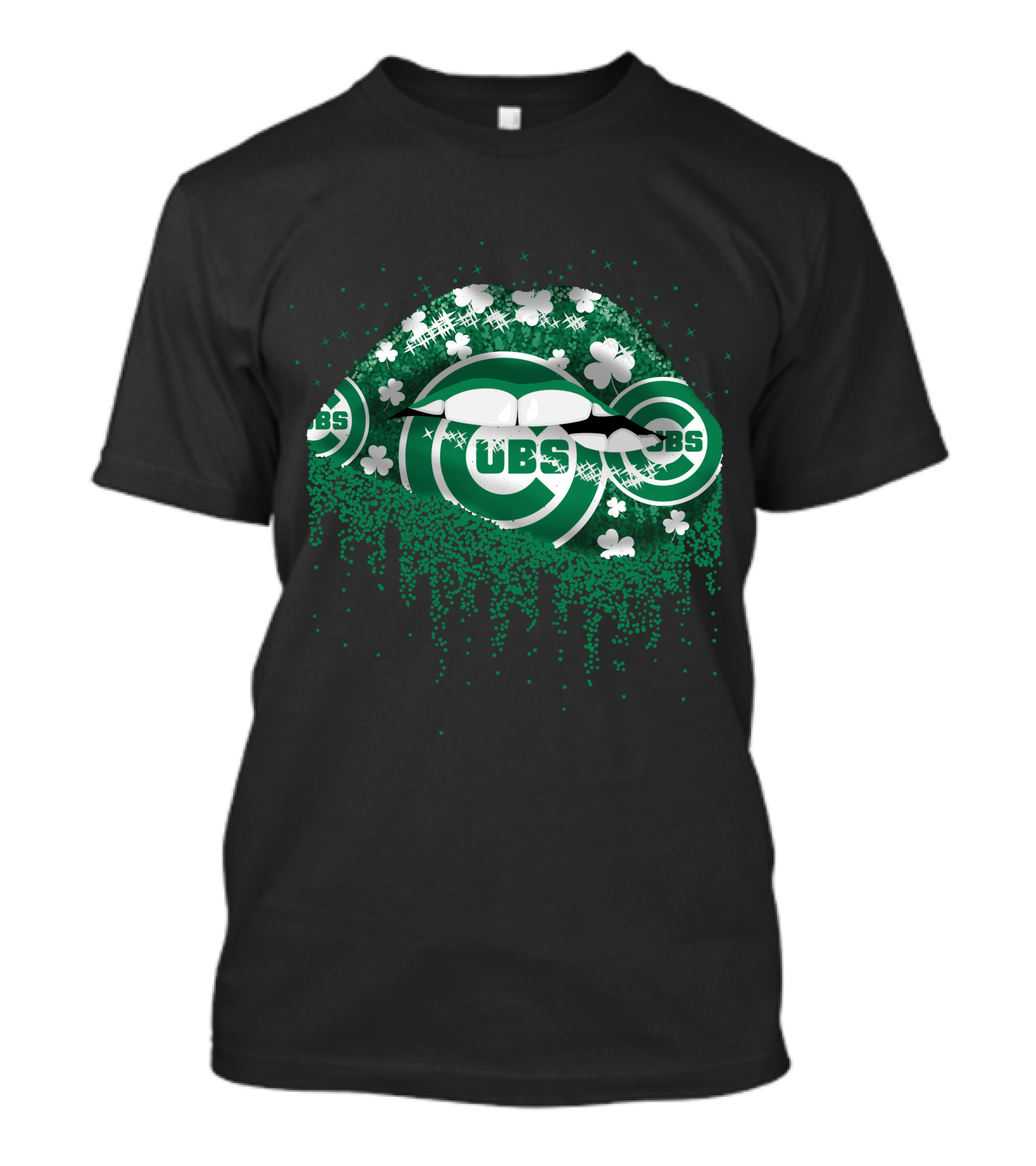 Chicago Cubs Shamrock Lips Green St. Patrick's Day T-Shirt
