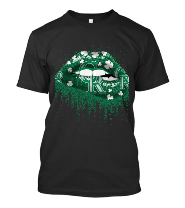 Colorado Rockies Shamrock Clover Lips T-Shirt