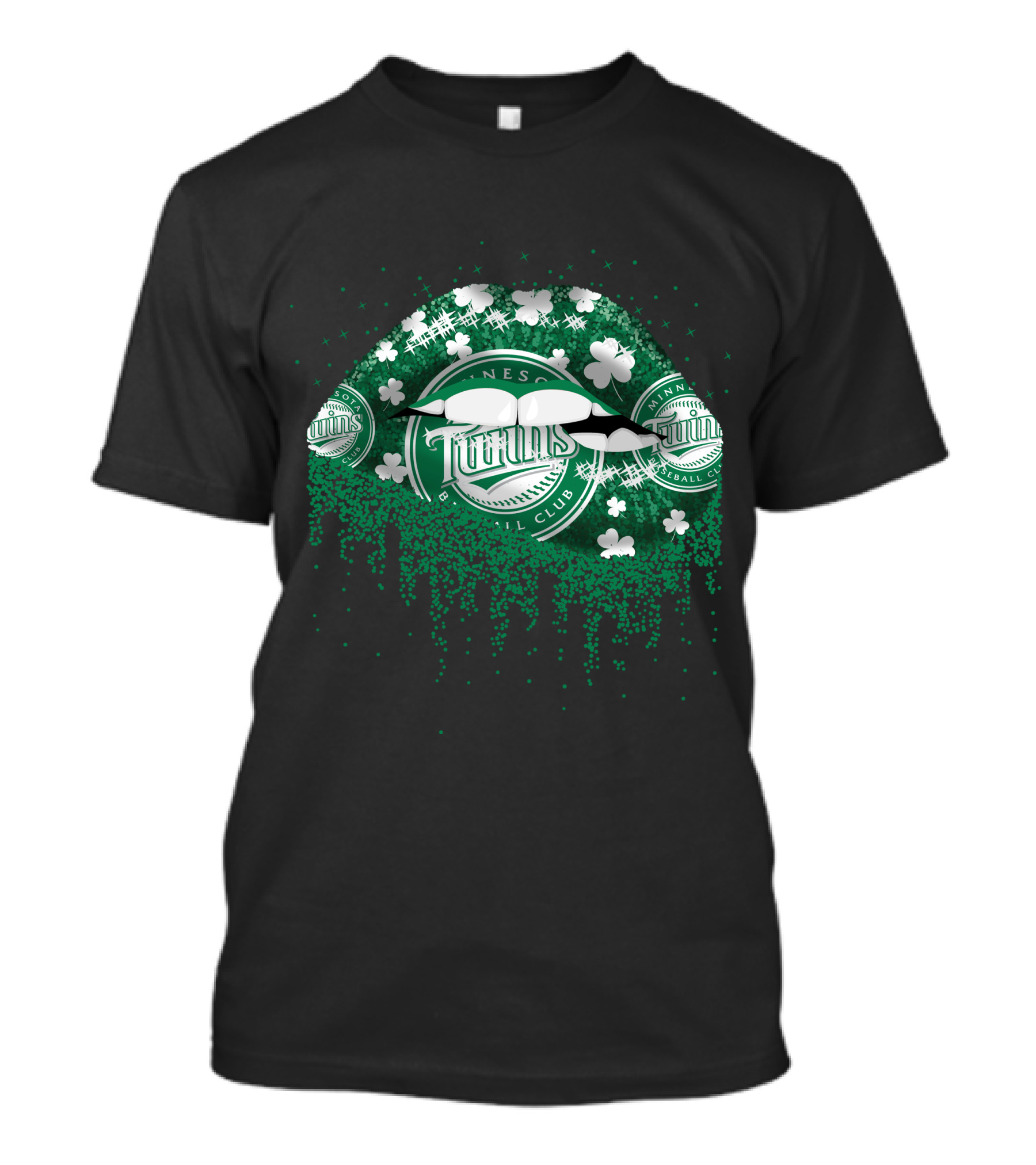 Minnesota Twins Green Clover Baseball Club Mouth T-Shirt